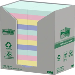 Memoblok Post-it 653-1RPT 38x51mm rainbow pastel 2