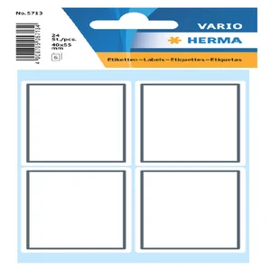 Etiket HERMA 5713 40x55mm schrift grijs kader 24 s