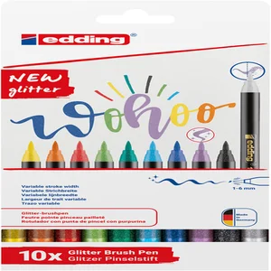 Brushpen edding 1340 glitter assorti set à 10 stuk
