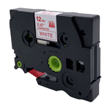 DULA - Brother TZe-232 label tape - rood op wit 12mm x 8 m