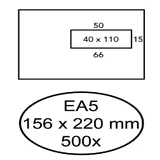 Envelop Quantore 156x220mm venster 4x11cm rechts zelfklevend 500 stuks