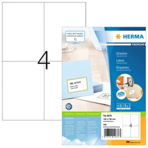 Etiket HERMA 4676 105x148mm A6 premium wit 400 stu