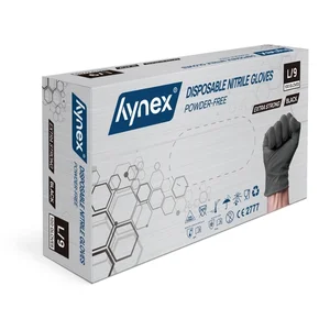 Handschoen Hynex nitril L zwart 5gr extra sterk 10
