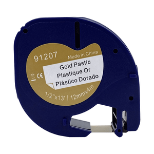 DULA - Dymo 91207 / S0721612 Zwart op goud 12mmx4m