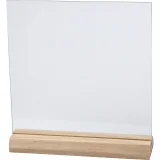 Glasplaat Creativ Company 15.5cmx15.5cm met houten voet 10 stuks