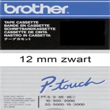 Labeltape Brother P-touch TC-201 standaard 12mm zwart op wit