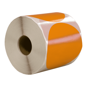 DULA Etiketten rond oranje 80mm - 500 stickers op rol - Sluitzegel