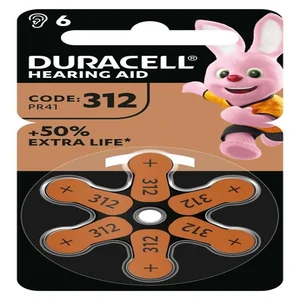 Batterij Duracell Hearing DA312 Ø7,9mm 180mAh 6 st