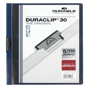 Klemmap Durable Duraclip A4 3mm 30 vellen nachtbla