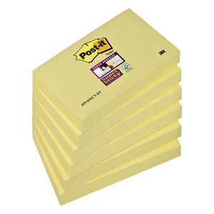 Memoblok Post-it 655 Super Sticky 76x127mm geel 6