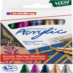 Acrylmarker edding e-5100 medium metallic assorti