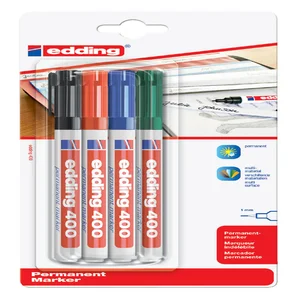Viltstift edding 400 rond assorti 1mm blister à 4