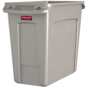 Afvalbak Rubbermaid Slim Jim Vented met luchtsleuv