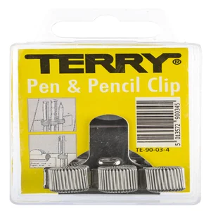 Penhouder Terry clip voor 3 pennen/potloden zilver