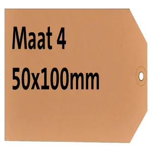 Label karton nr 4 200gr 50x100mm chamois 1000 stuk