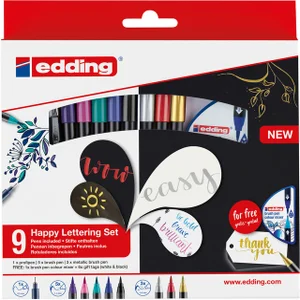 Brushpen edding 1340 Happy Lettering assorti set à