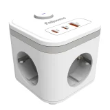 Stekkerblok Fellowes Power Cube F 3 voudig 1xUSB A 2xUSB C 2 meter wit