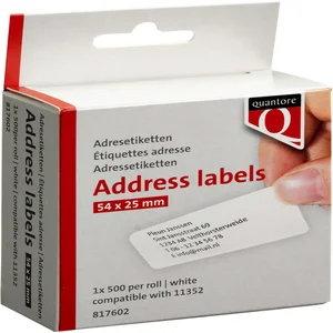 Labeletiket Quantore 11352 54x25mm adres wit 500 s