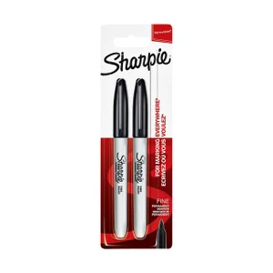 Viltstift Sharpie rond fijn zwart blister à 2 stuk