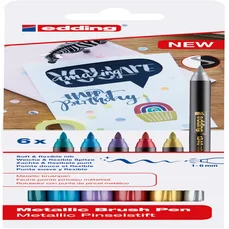 Brushpen edding 1340 metallic assorti set à 6 stuk