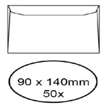 Envelop Quantore voor visitekaartjes 90x140mm 95gr wit 50 stuks