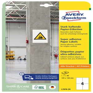 Etiket Avery L7876-20 105x148mm 80 stuks