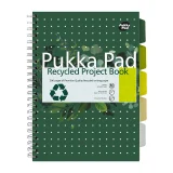 Projectboek Pukka Pad Recycled A4 lijn 5-tabs 4-gaats 200 pagina's 80gr groen