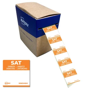 Etiket Avery HACCP zaterdag-oranje 25x25mm 1000 st