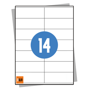 DULA Etiketten A4 14 stickers per vel 105x41mm 100 vel