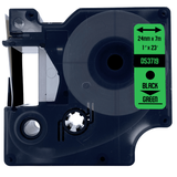 DULA - Dymo D1 53719 / S0720990 Zwart op groen 24mm x 7m