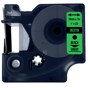 DULA - Dymo D1 53719 / S0720990 Zwart op groen 24mm x 7m