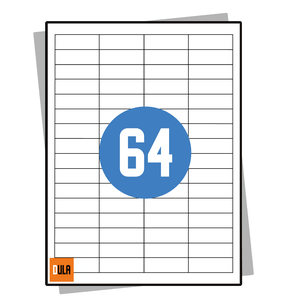 DULA Etiketten A4 64 stickers per vel 48,3x16,9mm 100 vel