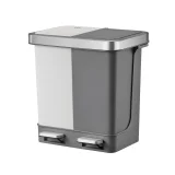 Pedaalemmer EKO Hana Duo Recycling 2x10 liter grijs wit