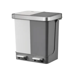 Pedaalemmer EKO Hana Duo Recycling 2x10 liter grij