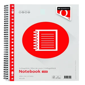 Collegeblok Quantore A4 lijn 23-gaats 200 pagina's