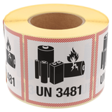 DULA Waarschuwingsetiket UN 3481 Lithium Batterijen - 1000 per rol