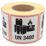 DULA Waarschuwingsetiket UN 3480 Lithium Batterijen - 1000 per rol