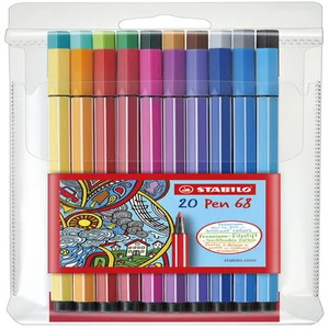 Viltstift STABILO Pen 68/20 medium assorti etui à