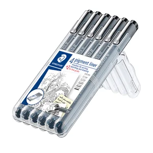 Fineliner Staedtler Pigment 308 zwart set 4+2 grat