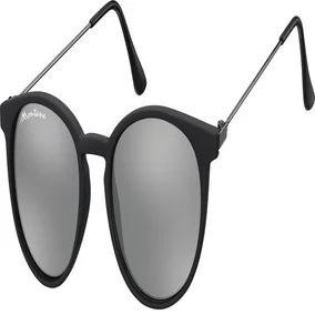 Zonnebril Montana met Revo rond spiegelglas mat zw