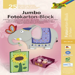Fotokartonblok Folia 300gr 24x34cm 25vel jumbo ass