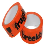 Waarschuwingstape IEZZY breekbaar 50mmx66m oranje/zwart