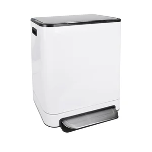 Pedaalemmer Desq 40 liter RVS wit