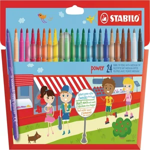 Viltstift STABILO power 280/24 assorti etui à 24 s