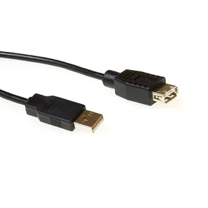 Kabel ACT USB 2.0 A male - USB A female zwart 3 me