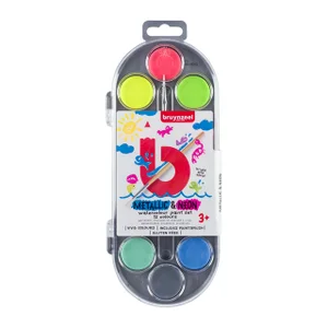 Waterverfset Bruynzeel Kids penseel assorti metall
