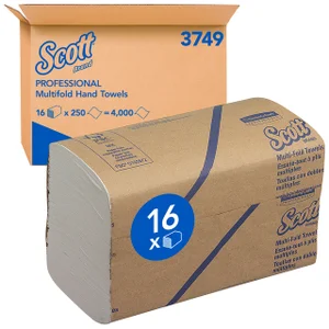 Handdoek Scott m-vouw 1-laags 203x240mm 16x250 vel