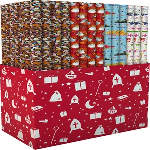 Inpakpapier Sint 46.5x250cm assorti