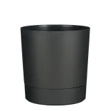 Plantenpot Mica Coco met schotel rond hoogte 29,5 Ø28 cm antraciet