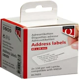 Labeletiket Quantore 99010 28x89mm adres wit 2 rollen